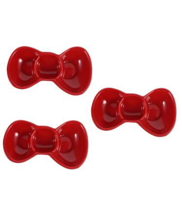 Milisten 3 Pcs Dipping Dish Soy Sauce Ceramics Snack 13.2X7.8X2.8CMx3pcs Redx3pcs