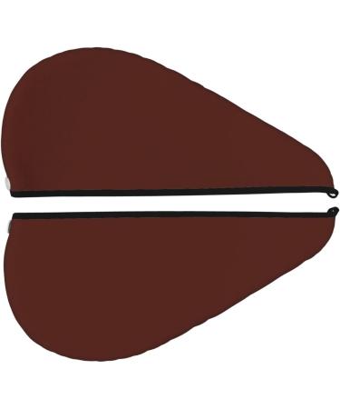 Hair Towel Wrap - Quick-Dry Hair Turban with Button | Soft & Absorbent Head Towel - Brown - Buy Online on GoSupps.com