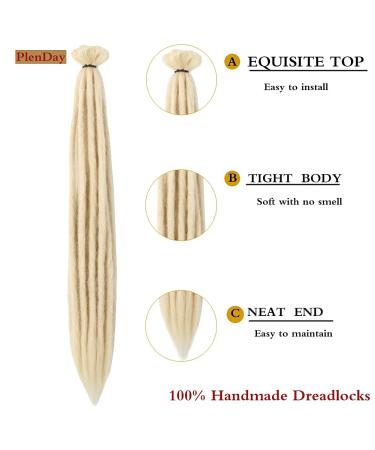 Plenday 22 Inch 20 Strands Dreadlock Crochet Braids in 613# - Handmade Synthetic Hair Extensions for Women and Men | Reggae Hip-hop Goddess Locs - Buy Online on GoSupps.com