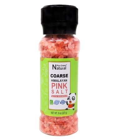 Himalayan Pink Salt Coarse in Grinder 8 Ounces, Unrefined Non-Idoized Halal Kosher Healthy Hymalain Pink Minerals Salt for Cooking 8 Ounce(Pack of 1)