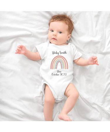 Hoolaroo Personalised Baby Pregnancy Announcement Onesie - Rainbow Baby Reveal 0-3 Months Clothing - Buy Online on GoSupps.com