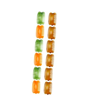 TOVINANNA 12 STK Meridian massage comb body massage guasha-schaber comb hair styling tools facial tools scalp massager massage tools resin meridian camm shoulder and neck 10x6cmx3pcs different colors x 3 pieces
