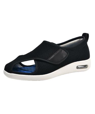 MOCINNA Mens Diabetic Slipper Seniors Wide Width Arthritis Edema Walking Shoes Comfy Memory Foam Non-Slip Diabetic Shoes 10 Black