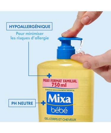 Mixa B b Gel Corps et Cheveux 750 ml - Douceur et Protection pour B b | Livraison Internationale - Buy Online on GoSupps.com