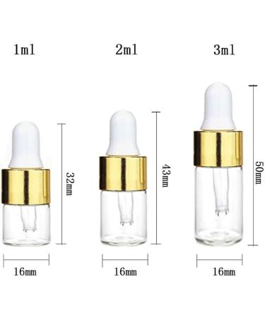 50 Pcs Mini Dropper Bottles Empty Glass Tincture Bottles with Golden Caps Perfume Sample Vials for Essential Oils&Body Oil&Liquids Traveling DIY Containers Included Pipette&Funnel (3ml) - Buy Online on GoSupps.com