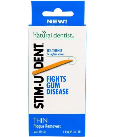 Buy Natural Dentist Stim-U-Dent Thin Plaque Removers - Mint Flavor (160 Ct Pack of 4) | International Shipping Available - Buy Online on GoSupps.com