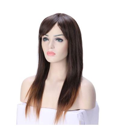 SHIYID Women's Long Straight Synthetic Wig - Heat Resistant Red Brown Hair for Daily & Costume Use - Buy Online on GoSupps.com