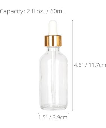Magic Season Boston Round Glass Bottles(Transparent / 30 ml with Gold Caps / 2 Pcs) - Buy Online on GoSupps.com