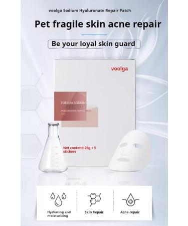 SHOSTYY VOOLGA Sodium Hyaluronate Repair Patch Sheet Mask Moisturizing and Repairing Face Masks for Dry Cleansing Skin Skin Care 26g x 5 Pieces - Buy Online on GoSupps.com