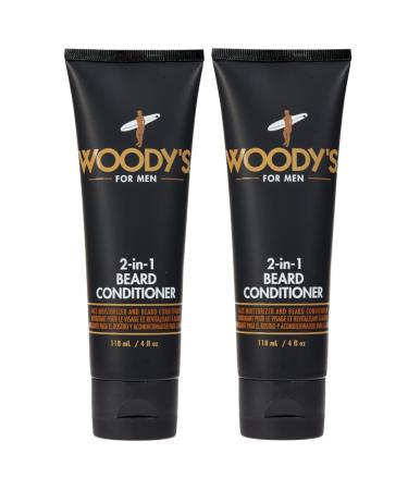 Woody's 2-in-1 Beard Conditioner Softens and Conditions Dry Coarse and Flakey Facial Hair with Vitamin E Panthenol and Matrixyl to Soothe Facial Scruff and Skin 4 fl oz - 2 pack 2 Count