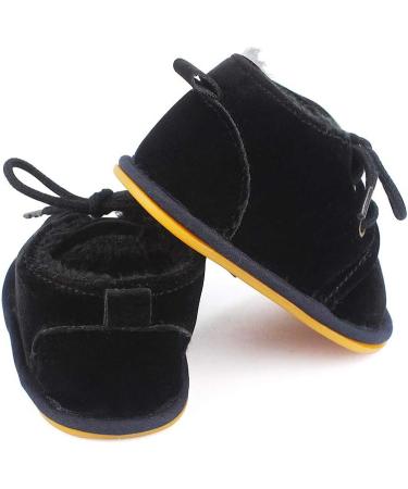 LACOFIA Baby Winter Shoes - Infant Anti-Slip Lace-up Booties (12-18 Months, Black) - Buy Online on GoSupps.com