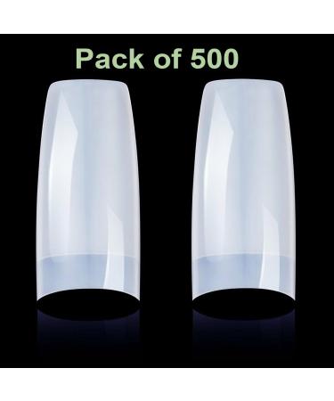 Pack of 500 Artificial Nail Tips French Acrylic Style UV Gel Fake Nail Full Cover Artificial Fingernails Tip Fake Art Nails Suitable for Both Beginners & Experienced Nail Artists Natural - Buy Online on GoSupps.com