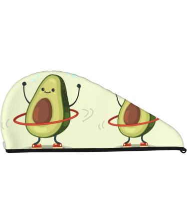 Cartoon Avocado Microfiber Hair Towel | Soft Absorbent Wrap for Long Curly Hair - Quick Dry Coral Velvet Cap for Women - Buy Online on GoSupps.com