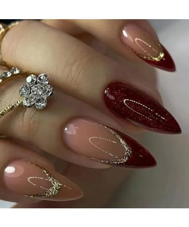 24 Piece Long French Fingernail With 1 Gel And 1 Nail File For Women Family Friends Party Wedding Manicure - Buy Online on GoSupps.com