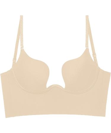 2024 AI Women's Low Back Iron Bra - U-Shape Back-Free Changeable Carriers | Beige Sports Bras Pack of M - Buy Online on GoSupps.com