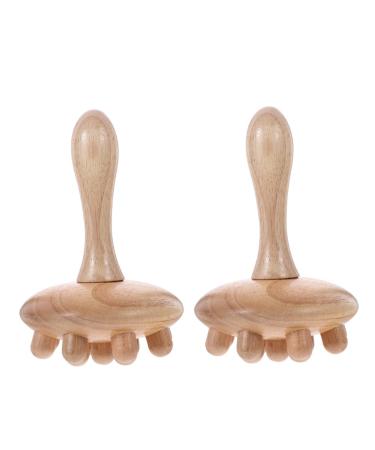 Magiclulu 2st Meridian massage brush manual scalp massage comb from wood hairbrush hairbrush massage device multi-purpose comb for massage antistatic wide tooth comb