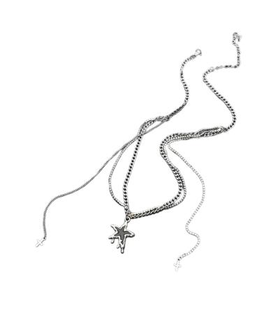 Oralgo's necklace with simple cross-tassel star trailer sweet cool collar collar collarbone chain fashion jewelry 1 metal