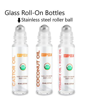 Organic Oils for Skin & Hair: Vitamin E Castor & Coconut Oil Roll-Ons - Shop Now - Buy Online on GoSupps.com
