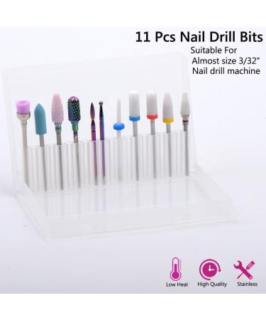 YHTSPORT 11 Pcs Tungsten Carbide/Ceramic Nail Drill Bits - 3/32 Cuticle Drill Bit for Acrylic Gel Removal - Electric Nail Files Accessories - Buy Online on GoSupps.com