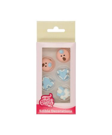 FunCakes Sugar Decorations Baby Boy: Ready to Use for Cake Decoration Perfect for Babyshower Cupcakes Muffins and more Glutenfree certified Set/12 Mix - Buy Online on GoSupps.com