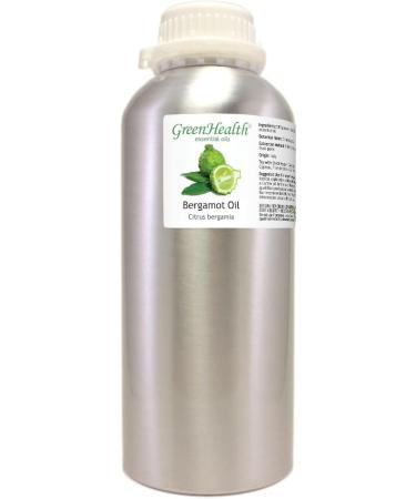 Bergamot Essential Oil 32 fl oz (946 ml) Aluminum Bottle w/Plug Cap 100% Pure GreenHealth - Buy Online on GoSupps.com