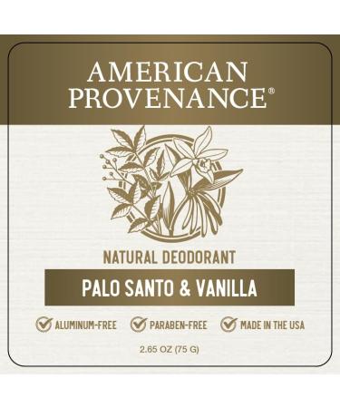American Provenance Aluminum Free Natural Deodorant For Women and Men - Palo Santo and Vanilla - 24 Hour Odor Protection Cruelty Free - Made in the USA (1 pack) - Buy Online on GoSupps.com
