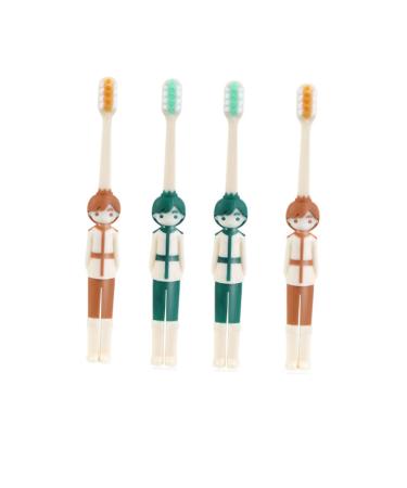 Beatifufu 4 pieces of children's toothbrush travel children's toothbrush ergonomic toothbrush tod toothbrush children's accessories household children's toothbrush ergonomic children's toothbrush toothbrush 1 piece (1 Pack) as shown