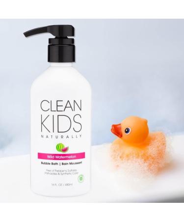 Clean Kids Naturally Wild Watermelon Bubble Bath 16oz - Gentle & Fun Bath Time Essential - Buy Online on GoSupps.com