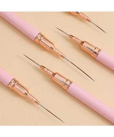 Dewedrt 5PCS 7/9/11/15/25mm Nail Liner Brush Set UV Gel Nail Brushes Kits French Stripe Line Painting Drawing Flower Pen Tools Easy Install D - Buy Online on GoSupps.com