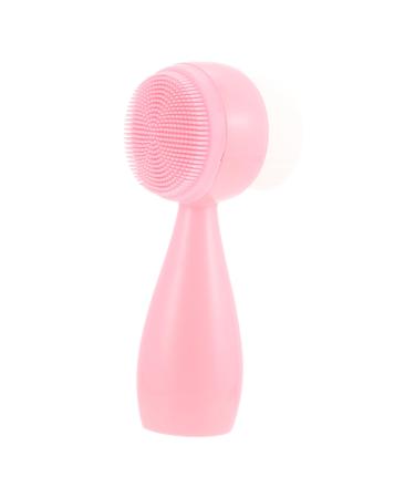 DOITOOL Silicone Face Brush Silicone Facial Scrubber Washing Face Brush Home Accessory Makeup Remover Brush Cleaning Scrubber Household Face Brush Soft Fur Silica Gel Pink Beauty Tools 12x4.5cm Pink