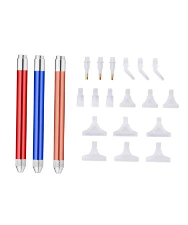 Healeved 3sets Nail Art Drill Pen Nail Decoration Nail Art Equipment Diamond+painting Nail Gems Picker Nail Tool Kit Nail Drill Pen Nail Stamping Tool Nail Set Aluminum Alloy 5d Painless