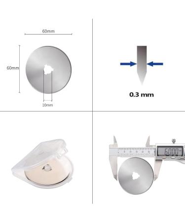 WhisperDream 60mm Rotary Cutter Blades - 10 Pack Replacement Blades for Sewing, Quilting, Fabric, and Crafts - Trefoil Hole-60mm - Buy Online on GoSupps.com