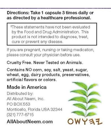 Organic Neem Leaf Capsules - 120 Count | 1500mg High Potency with Neem Leaf Extract - Buy Online on GoSupps.com