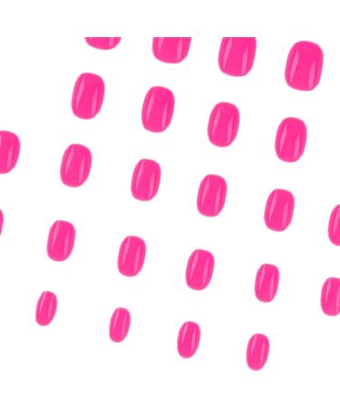 24pcs Short Rose Red False Nails for Women - Press-On & Removable Glue-On Fake Nails - Nail Art Accessories for Girls - Buy Online on GoSupps.com