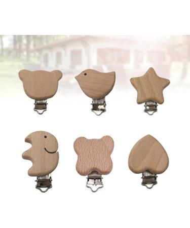 Toyvian 12 pcs Pacifier Clips Wooden Pacifier Clip Baby Teeth Comfor Tools Baby Pacifier Clips Cute Star Heart - Buy Online on GoSupps.com