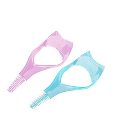Ogquaton 3in1 Mascara Shield Guard Eyelash Brush Curler Guide Applicator Comb Makeup Tool Random Color Stylish and Popular