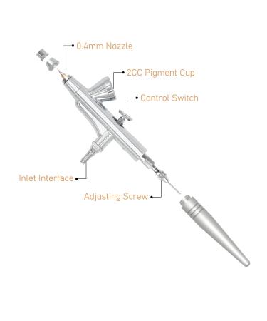 Pinkiou Airbrush Makeup Set with Mini Compressor - 0.4mm Needle and Nozzle for Face, Nail, and Body Paint - RED - Buy Online on GoSupps.com
