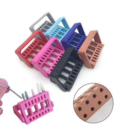 1pc Professional 16 Holes Nail Drill Bits Holder Display for Electric Bur Exhibition Displayer Manicure Nail Art Tools - (Color: LB) - Buy Online on GoSupps.com