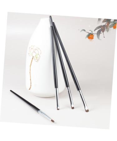 IWOWHERO 4pcs Eye Shadow Brush Set Eyeshadow Brush Fine Precision Eyeliner Brush Black Wooden Handle - Buy Online on GoSupps.com