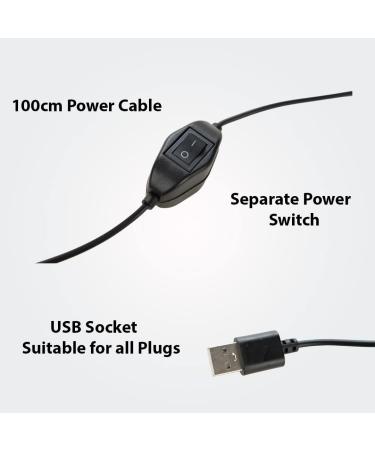 Mini Aquarium USB Led Light 5W for Small Fish Tank | Clip-On Freshwater Planted Live Plant Grow Light with Power Switch | Ideal for Betta, Goldfish, and Shrimp Tank | White Color - Buy Online on GoSupps.com
