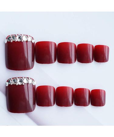 Brishow Artificial Toenails - 24pcs Acrylic Stick-On Geometric False Nails for Women & Girls - International Shipping Available - Buy Online on GoSupps.com
