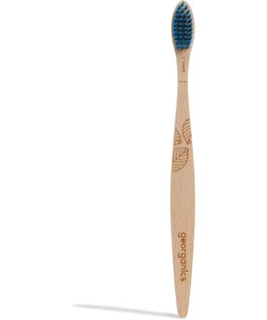 Georganics Sustainable Beech Wood Toothbrush - Eco-Friendly Vegan Soft BPA-Free Nylon Bristles for Adults - Compostable & Recyclable Handle No SLS Fluoride or Animal Testing - Buy Online on GoSupps.com