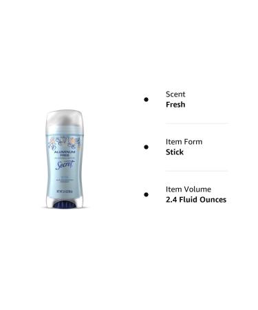 Secret Aluminum-Free Deodorant Cotton 2.4 oz (68g) - Paraben, Dye, and Talc-Free Formula for 48-Hour Odor Protection and a Clean Feeling - Buy Online on GoSupps.com