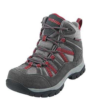 Northside Unisex-Child Freemont Waterproof Hiking Boot Little Kid 1 Medium US Little Kid Dark Gray/Red