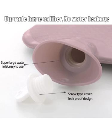 500ML Natural Rubber Mini Hot Water Bottle - Cozy Pain Relief for Waist, Back, Neck, Legs, Shoulders, Feet - Leak Proof & Warmth - Pink (Medium) - Buy Online on GoSupps.com