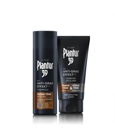 Plantur 39 Plantur 39 Anti Grey Effect - Shampoo 200ml & Dye Conditioner 150ml - For Warm Tones & Brown Hair - Gradually masks grey hair and darker complexion