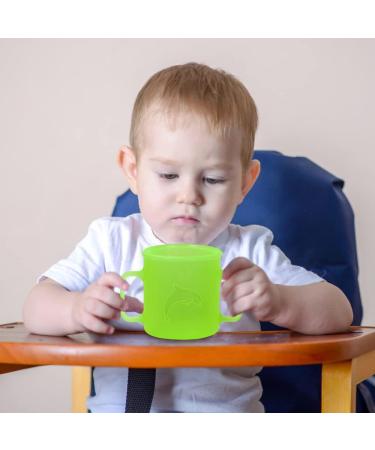 MORLIKE LIVING 100% Silicone Baby Cups - 2 Pack Green | Infant First Stage Training | Easy Grip Handle | 6 Months - Buy Online on GoSupps.com