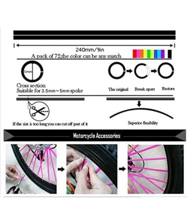 Aura Naturel Bicycle Spoke Skins Wraps - 72 Pcs Dark Blue | Colorful Wheel Decoration for BMX, MTB, Kids, Road, Mountain Bike - Buy Online on GoSupps.com