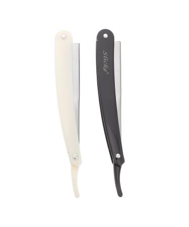 Frcolor hair razor for men razor for men Straight Razors Barber Beard Razor Shavers for Men Safe razor hand Drawn Gold and Silver Man Razen for Men 2 PCs as Shown