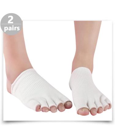 2 Pairs Five Toe Half Socks White Sock Yoga Toe Heel Feet Cracked Socks Toe Socks Toeless Socks Separator Socks Foot Alignment Socks Moisturising Socks Dry Feet Socks Gel Care Spa - Buy Online on GoSupps.com